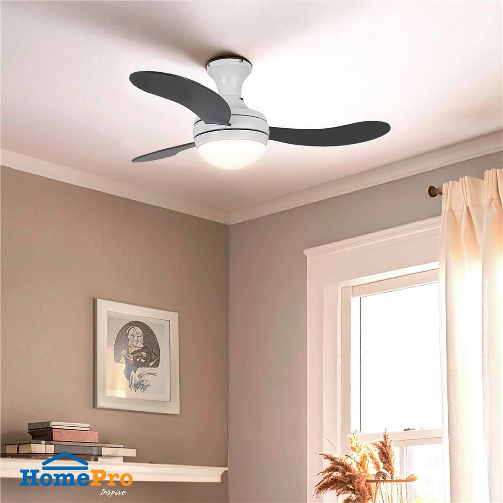 พัดลมโคมไฟ LED CARINI CRC002WH 18 วัตต์ DAYLIGHT/COOL WHITE/WARM WHITE 44 นิ้ว สีขาว/ดำ