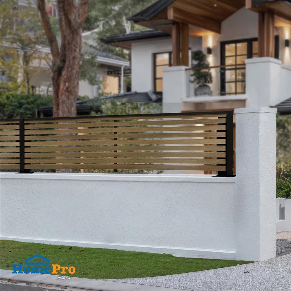 รั้วบังตาโปร่ง SUNSHIELD S124 SET B 1.0x2.4 ม. สีวอลนัท