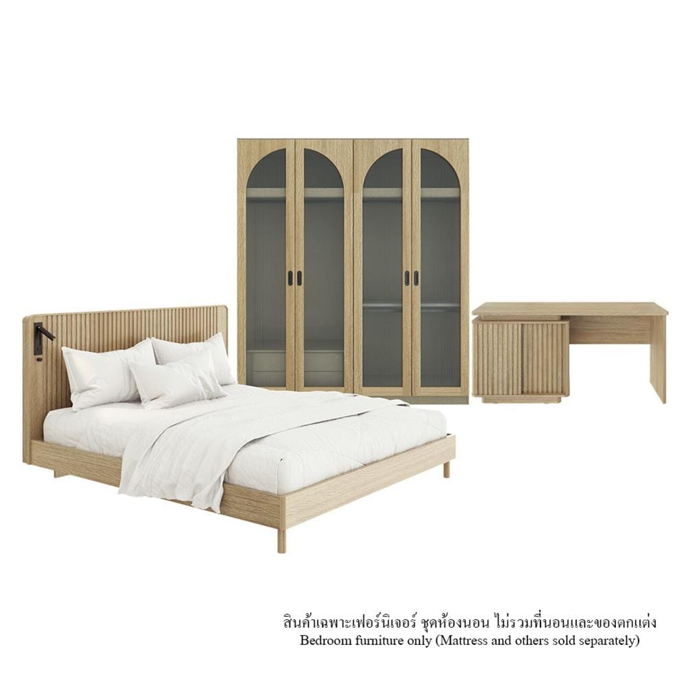 ชุดห้องนอน 6 ฟุต SB FURNITURE VALLEY 59063078 สีน้ำตาล