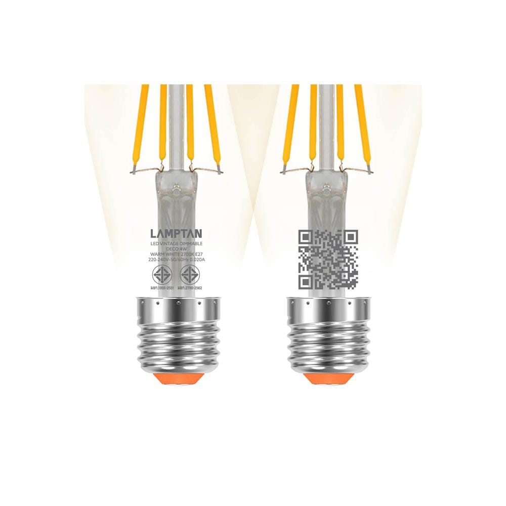 หลอด LED LAMPTON VINTAGE DIM DECO 4 วัตต์ WARM WHITE E27