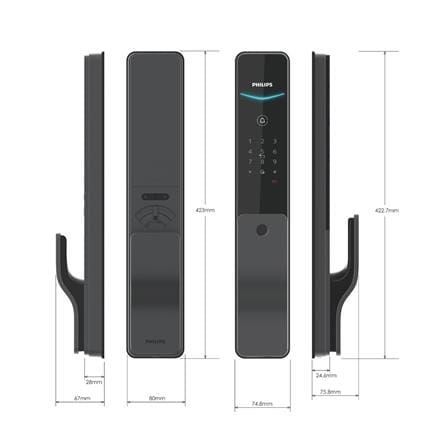 กลอนประตูดิจิตอล PHILIPS PHL-801 สีดำ_5