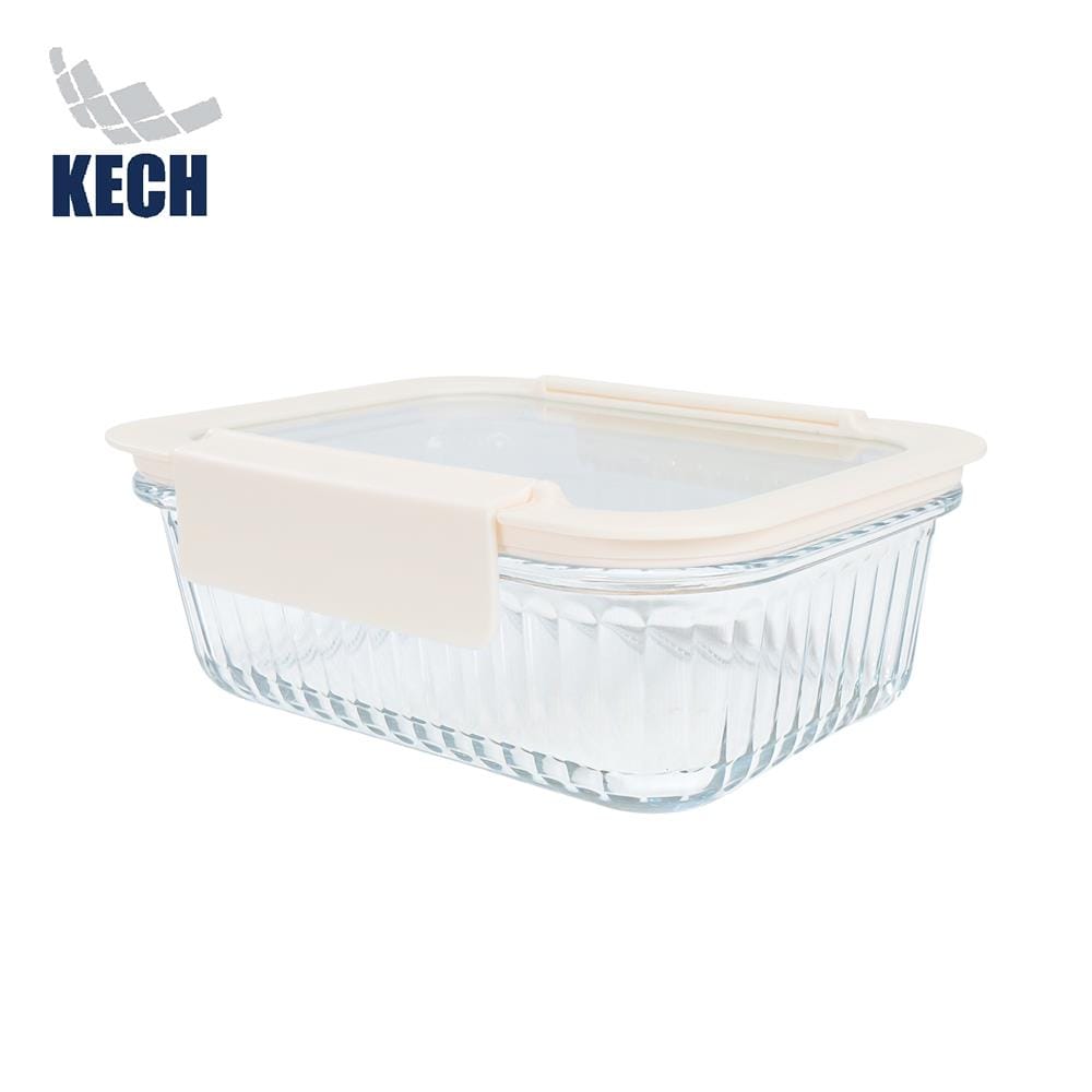 กล่องอาหารแก้วผืนผ้า KECH BELLA 1.05 ลิตร สีขาว_1