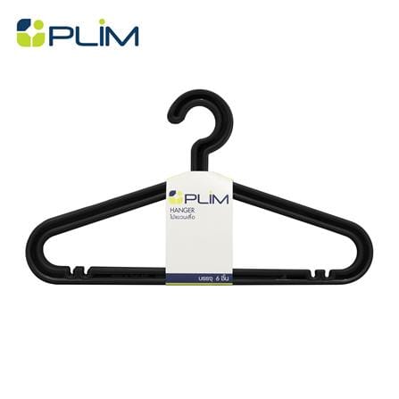 ไม้แขวนเสื้อ PLIM H-005 สีดำ (แพ็ก 6 ชิ้น)_0