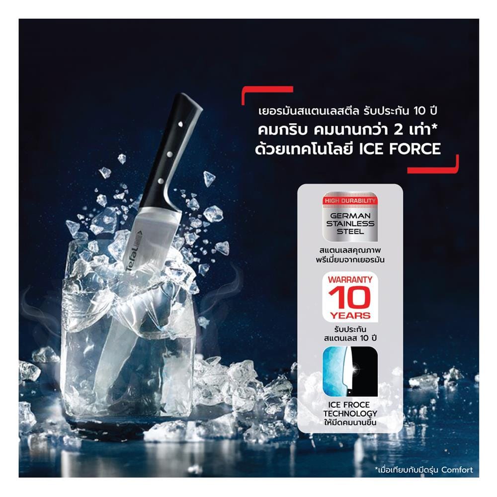 มีดหั่น 20 ซม. TEFAL ICE FORCE K2320714 สีเงิน