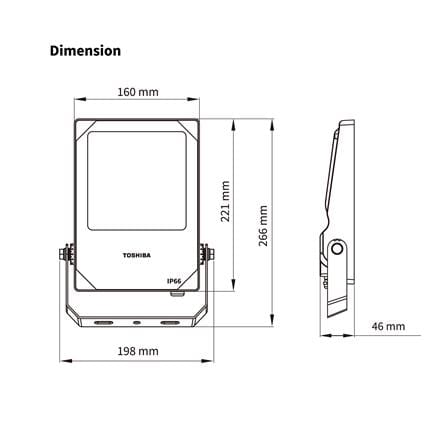 สปอตไลท์ภายนอก LED TOSHIBA FT-LED-FLT-037 50 วัตต์ DAYLIGHT_6