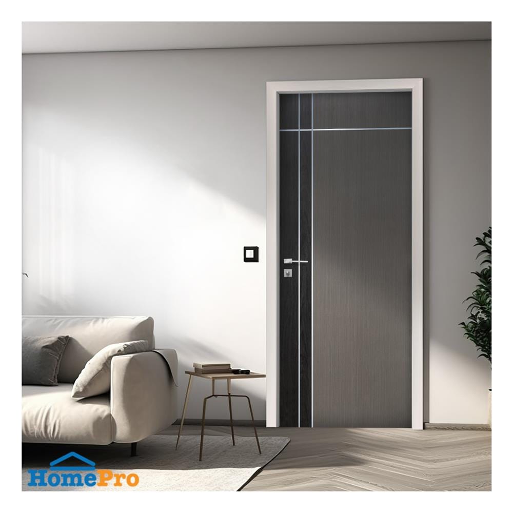 ประตูภายใน WPC ไม่เจาะลูกบิด ECO-DOOR WP1 90x200 ซม. สีเทาทูโทน