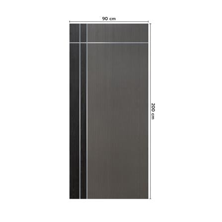 ประตูภายใน WPC ไม่เจาะลูกบิด ECO-DOOR WP1 90x200 ซม. สีเทาทูโทน_3