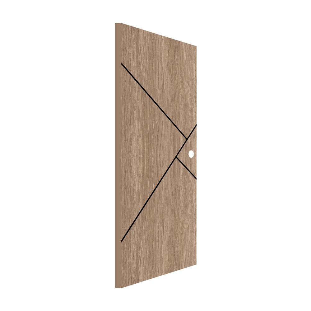 ประตูภายใน UPVC เจาะลูกบิด MODERNWOOD LMWNR012 80x200 ซม. สี BROWN WALNUT