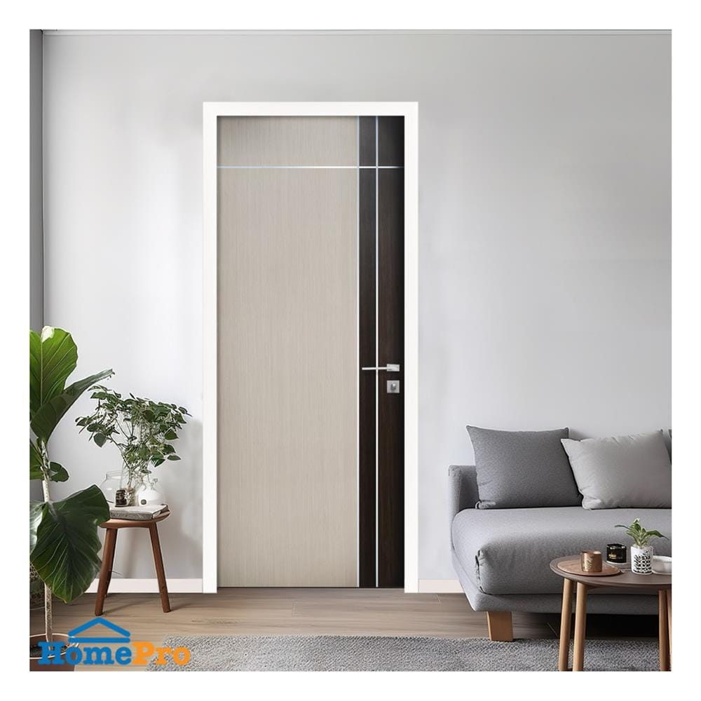 ประตูภายใน WPC ไม่เจาะลูกบิด ECO-DOOR WP2 90x200 ซม. สีครีมทูโทน