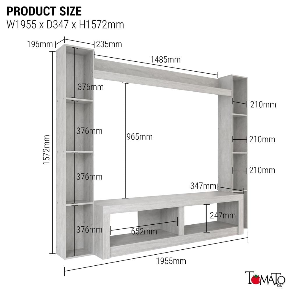 ตู้วางทีวี TOMATO HOME PRESLEY 195.5 ซม. สีเทา