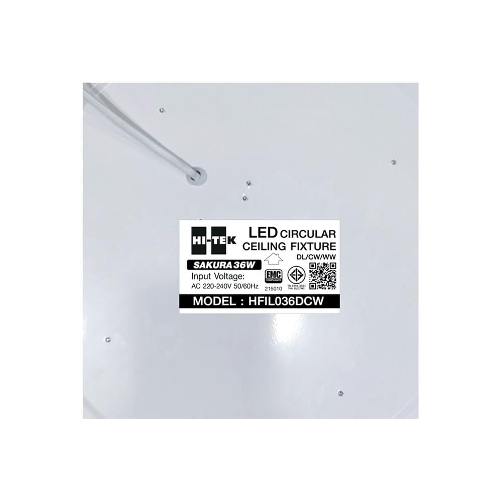 ไฟเพดาน LED HI-TEK HFIL136DCW 15 นิ้ว 36 วัตต์ DAYLIGHT/COOL WHITE/WARM WHITE สีขาว