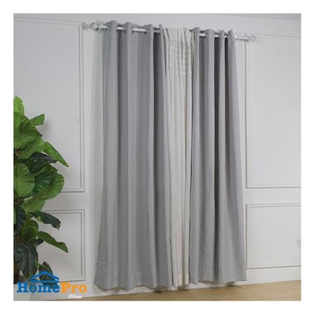 ผ้าม่าน EYELET HOME LIVING STYLE MANTRA UV 130x220 ซม. สีเทา_3