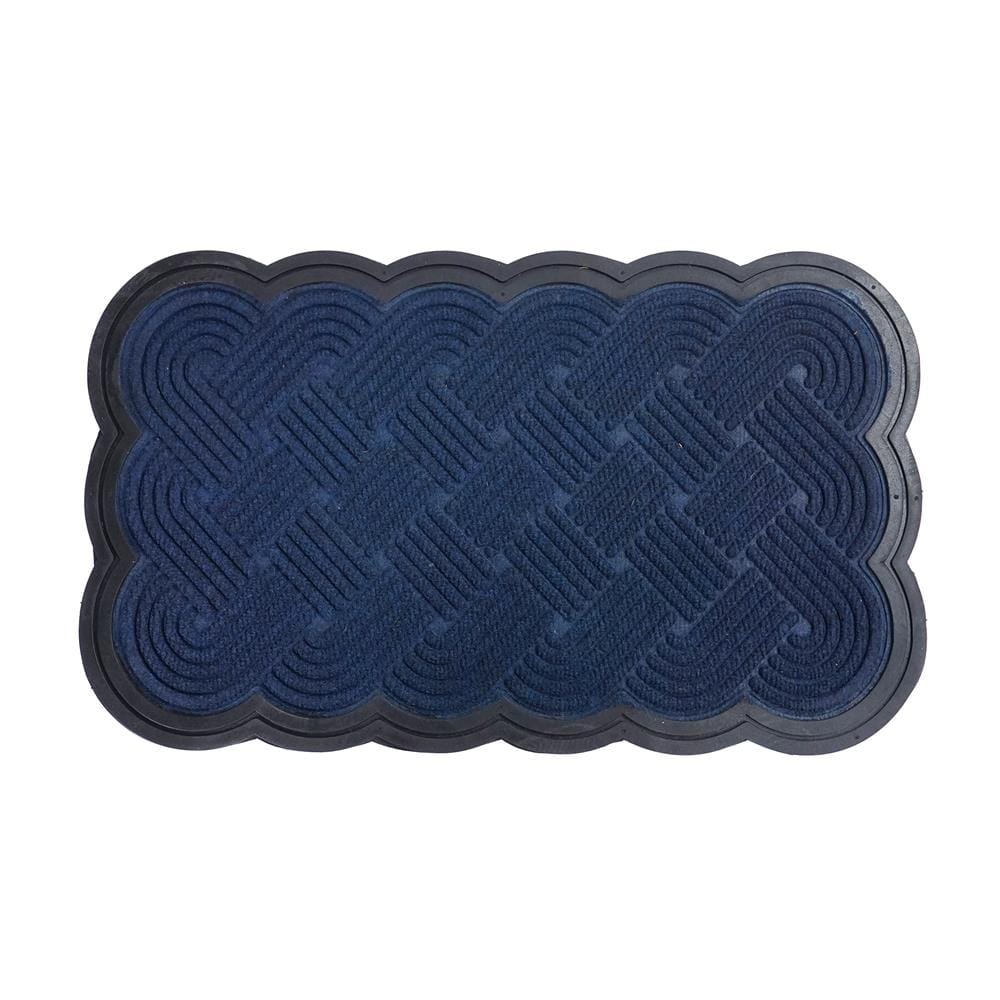 พรมเช็ดเท้าดักฝุ่น HOME LIVING STYLE SCALLOP 45x75 ซม. สีน้ำเงินเข้ม