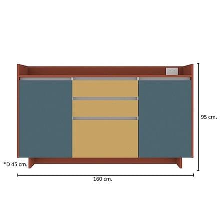 ตู้เตี้ยบานผสม SB FURNITURE HAVEN 19211477 160 ซม. สีแดง_3