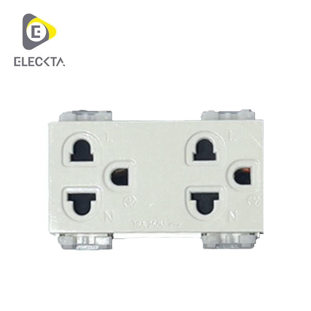 เต้ารับคู่ 3 ขา ELECKTA BASIC CPS-116 สีขาว