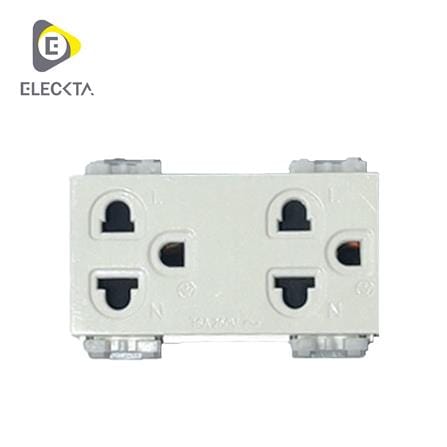 เต้ารับคู่ 3 ขา ELECKTA BASIC CPS-116 สีขาว_0