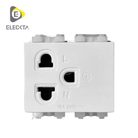 เต้ารับเดี่ยว 3 ขา 1.5 ช่อง ELECKTA BASIC CPS-113 สีขาว_0