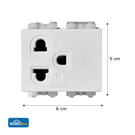 เต้ารับเดี่ยว 3 ขา 1.5 ช่อง ELECKTA BASIC CPS-113 สีขาว_4