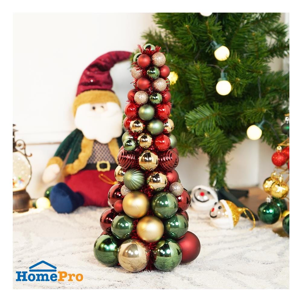 ต้นคริสต์มาสบอล HOME LIVING STYLE 18.3x39.5 ซม. สีแดง/เขียว