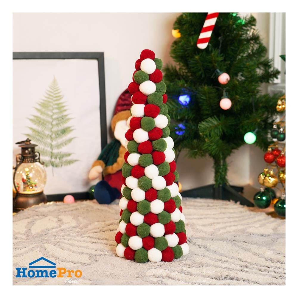 ต้นคริสต์มาสปอมปอม HOME LIVING STYLE 15x42 ซม. หลากสี