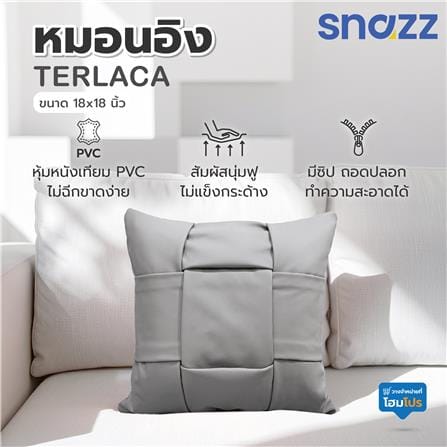 หมอนอิง SNAZZ TERLACA 18x18 นิ้ว สีเทา_6