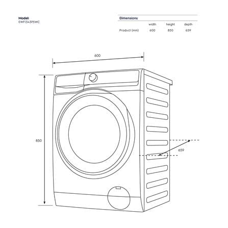 เครื่องซักผ้าฝาหน้าพร้อมขาตั้ง ELECTROLUX EWF1343P5WC 13 กก. 1400RPM อินเวอร์เตอร์ สีขาว_7