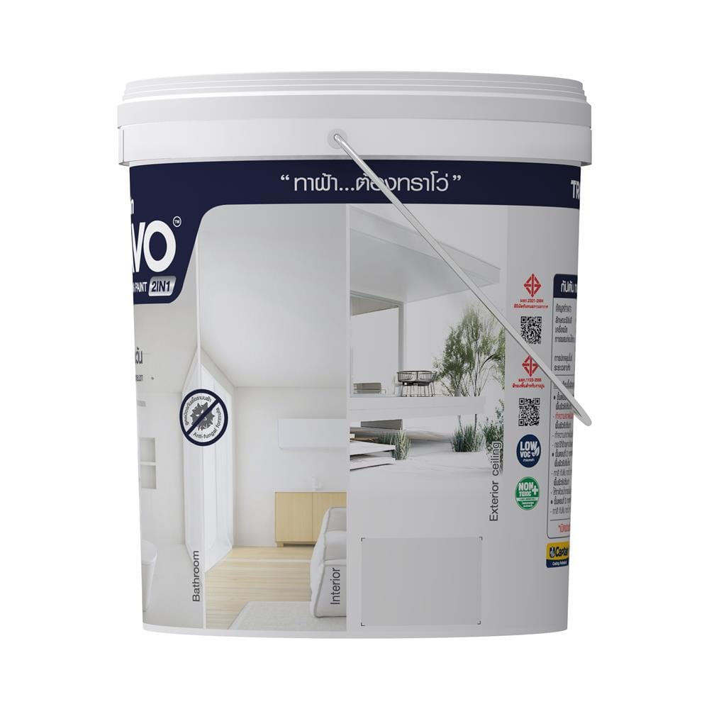 สีน้ำทาฝ้า CAPTAIN TRAVO CEILING 2IN1 T8000 สีขาวควัน 5 แกลลอน