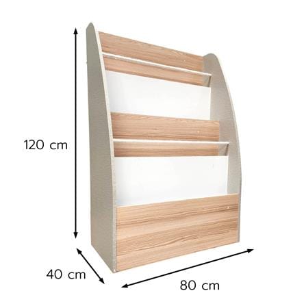 ชั้นวางหนังสือเด็ก FURDINI TORI 80 ซม. สี PINE OAK/ขาว_7