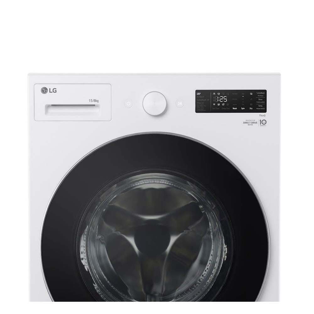 เครื่องซักอบผ้าฝาหน้า LG F2515RNEW 15/8 กก. 1100RPM อินเวอร์เตอร์ สีขาว
