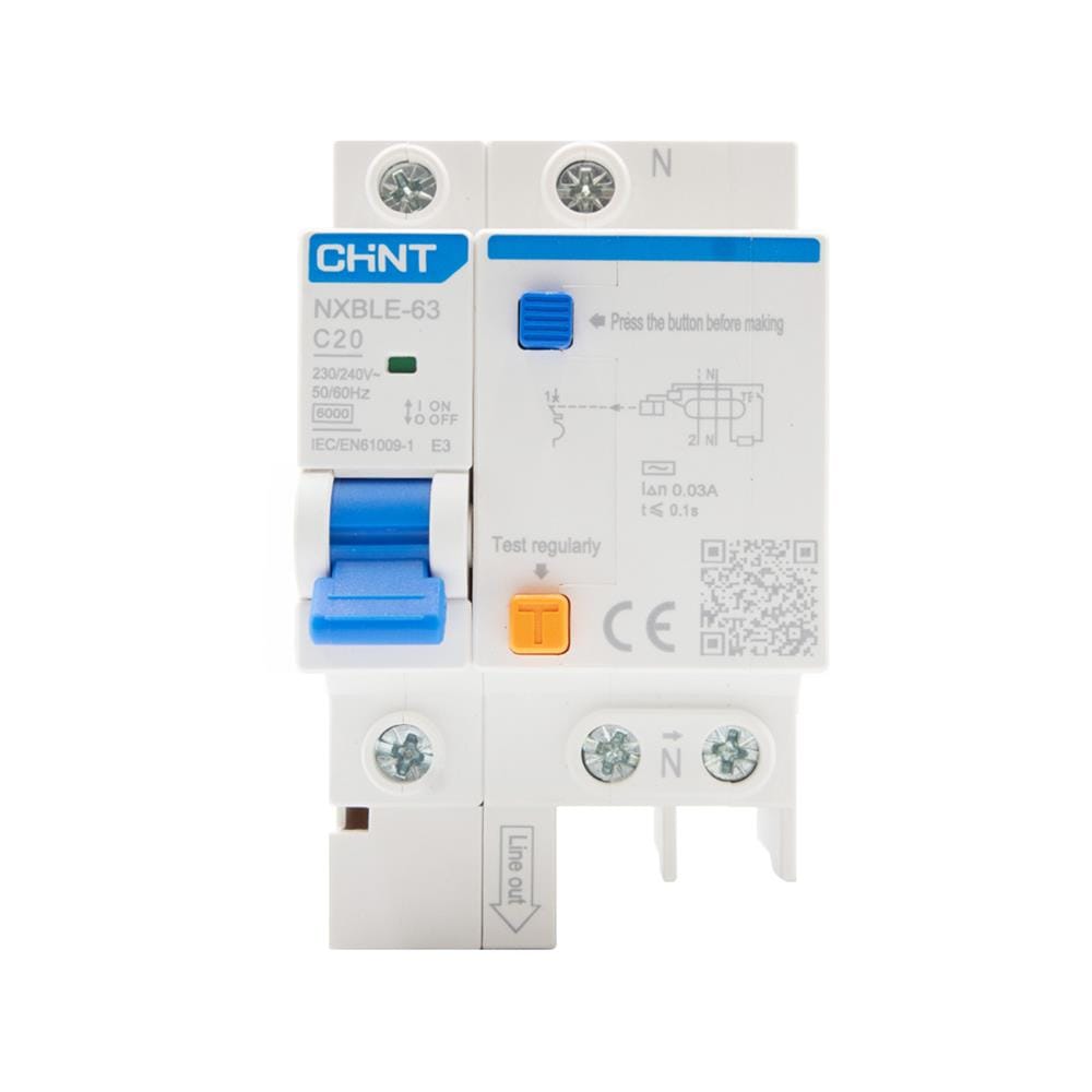 เมนเบรกเกอร์กันดูด 20 แอมป์ 1 โพล CHINT NXBLE-63