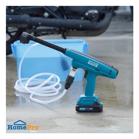 เครื่องฉีดน้ำไร้สาย (พร้อมแบตเตอรี่และแท่นชาร์จ) MATALL PRO M006 15 บาร์ 20 โวลต์_5