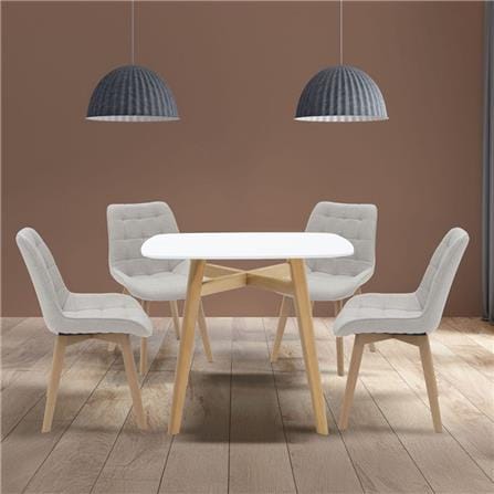 ชุดโต๊ะทานข้าว 4 ที่นั่ง SB FURNITURE JANORA-A80&YAPER 59062990 สีขาว_3