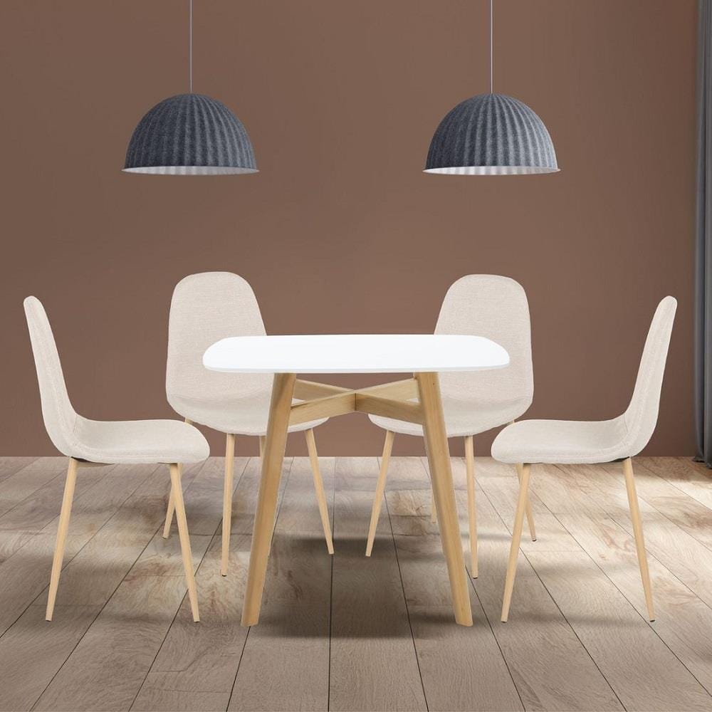 ชุดโต๊ะทานข้าว 4 ที่นั่ง SB FURNITURE JANORA-A80&LASTA 59062986 สีขาว