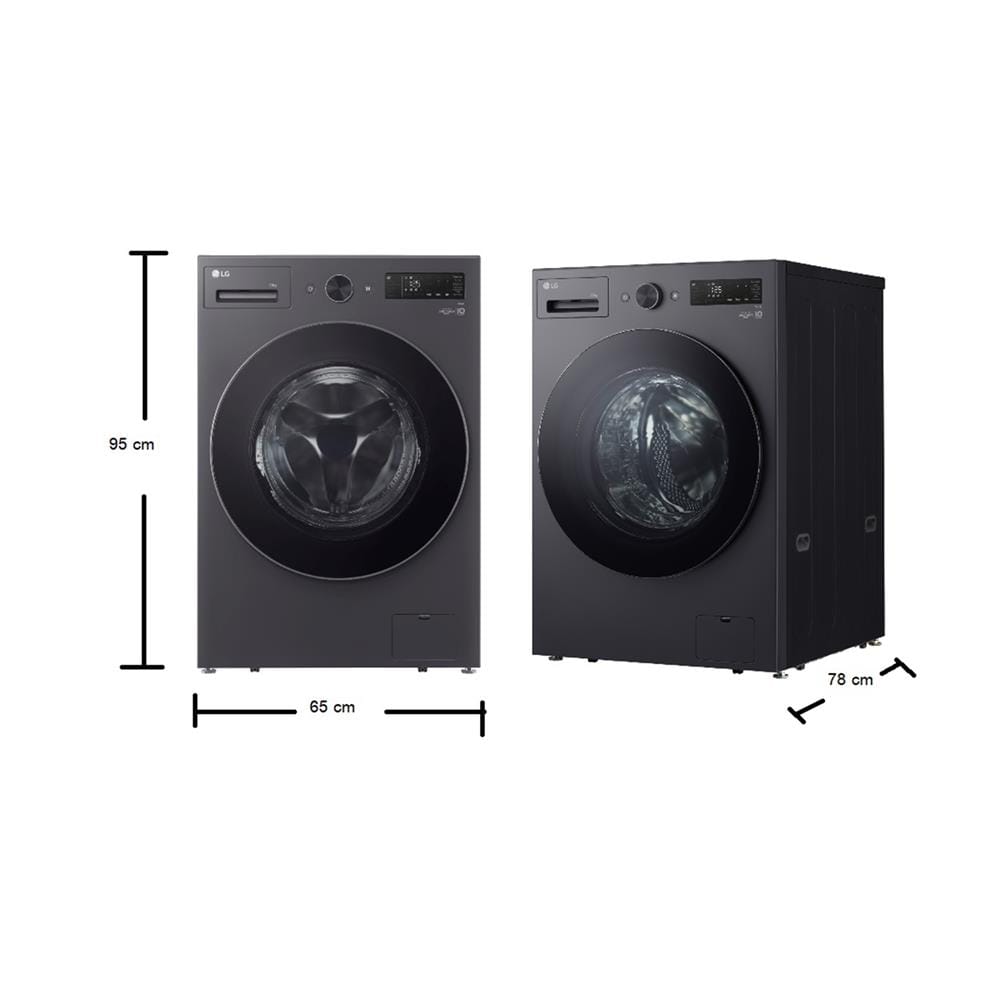 เครื่องซักผ้าฝาหน้า LG F2520SNEG 20 กก. 1100 RPM อินเวอร์เตอร์ สีเทาเข้ม