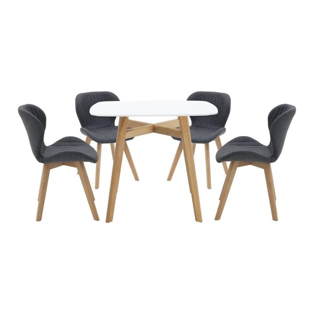 ชุดโต๊ะทานข้าว 4 ที่นั่ง SB FURNITURE JANORA-A80&YEARLING 59062989 สีขาว