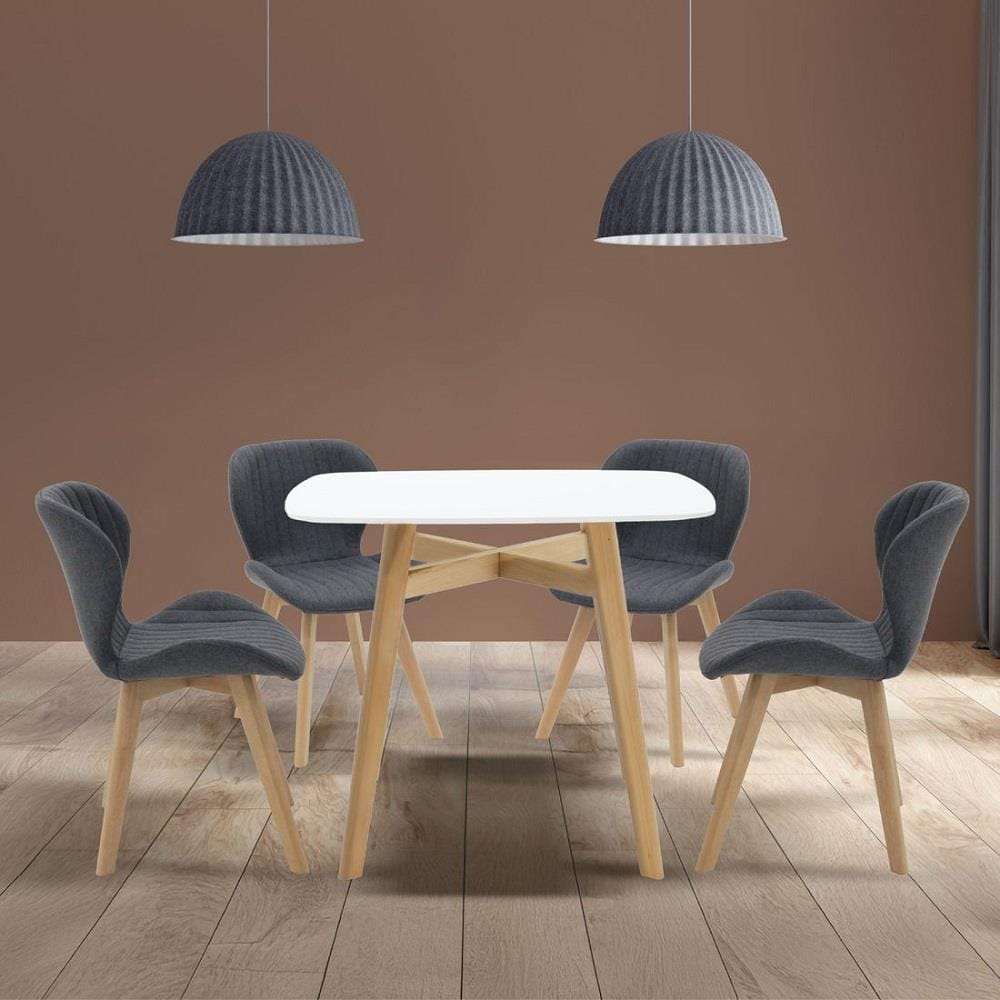 ชุดโต๊ะทานข้าว 4 ที่นั่ง SB FURNITURE JANORA-A80&YEARLING 59062989 สีขาว