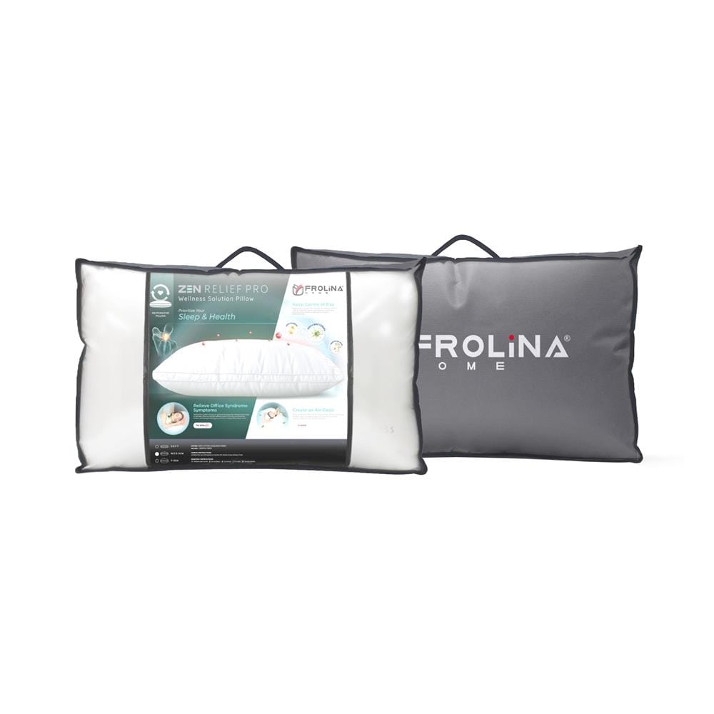 หมอนหนุน ไมโครไฟเบอร์ FROLINA ZEN RELIEF PRO S BAG 19x29 นิ้ว สีขาว