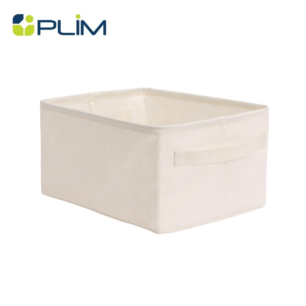 ถังผ้าเหลี่ยมเตี้ย PLIM SIMPLE SIZE M สีครีม