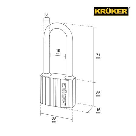 กุญแจ KRUKER KK-9561 38 มม. สีดำ_6