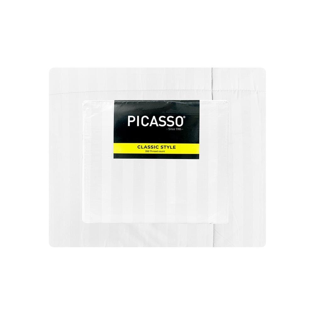 ชุดผ้าปูที่นอน 5 ฟุต (ชุด 6 ชิ้น) PICASSO CLASSIC STYLE IRIS สี WHITE