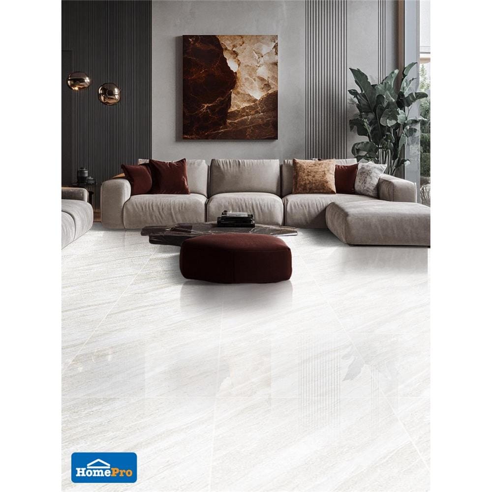 กระเบื้องพื้นพอร์ซเลน 60x60 ซม. DURAGRES ทีเซียโน่ ขาว A 1.44 ตร.ม.