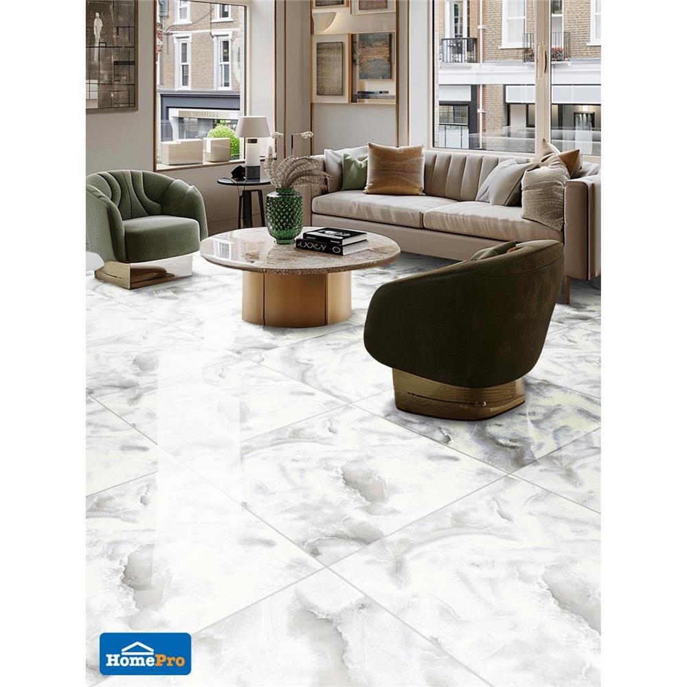กระเบื้องพื้นพอร์ซเลน 60x60 ซม. DURAGRES โซเอล ขาว A 1.44 ตร.ม.