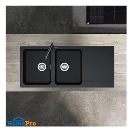 ซิงค์ฝัง 2 หลุม 1 ที่พัก FRANKE OID 621 BLACK สีดำ_4