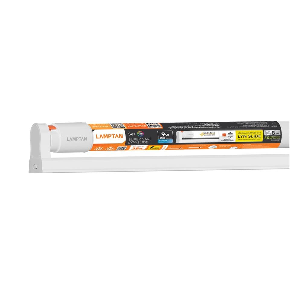ชุดรางนีออน LED LAMPTAN T8 SET SUPER SAVE DE 9 วัตต์ DAYLIGHT