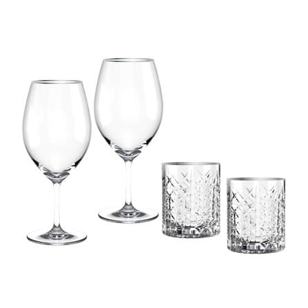 ชุดแก้วไวน์ 625 มล. และแก้ววิสกี้ 350 มล. OCEAN GLASS RETIREMENT BD PLATINUM RIMIMG (แพ็ก 4 ชิ้น)_0