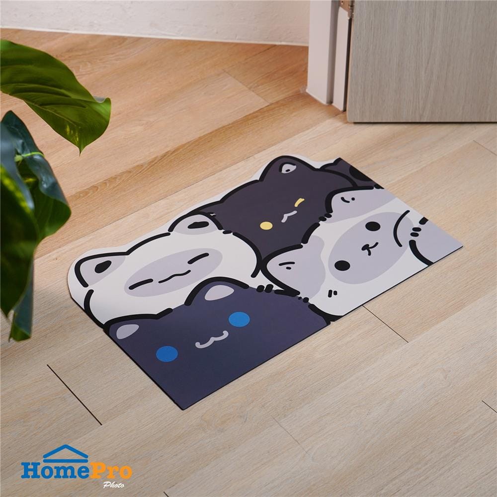 พรมพียู SNAZZ CATS 38x58 ซม. สีเทา