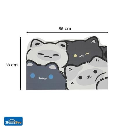 พรมพียู SNAZZ CATS 38x58 ซม. สีเทา_6
