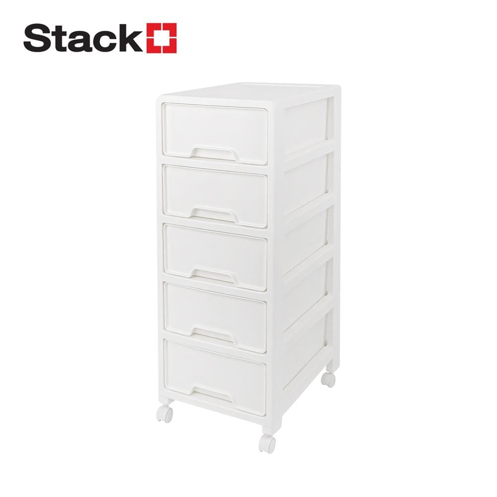 ตู้ลิ้นชัก 5 ชั้น STACKO YURI 46.7x40.8x111.3 ซม. สีขาว