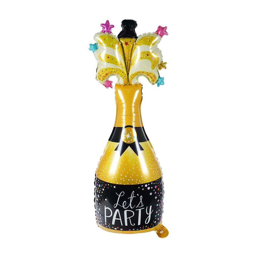 ลูกโป่งฟอยล์ HAPPY NEW YEAR WINE SNAZZ 18 นิ้ว สีดำ-ทอง