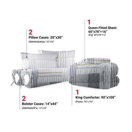 ชุดผ้าปูที่นอน 5 ฟุต (ชุด 6 ชิ้น) FROLINA COTTON BREEZE NOVELLE CBDF008_2